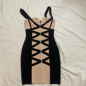 Babe Black and Beige Dress